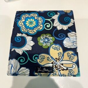 Vera Bradley Floral Checkbook Holder in Blue and Cream